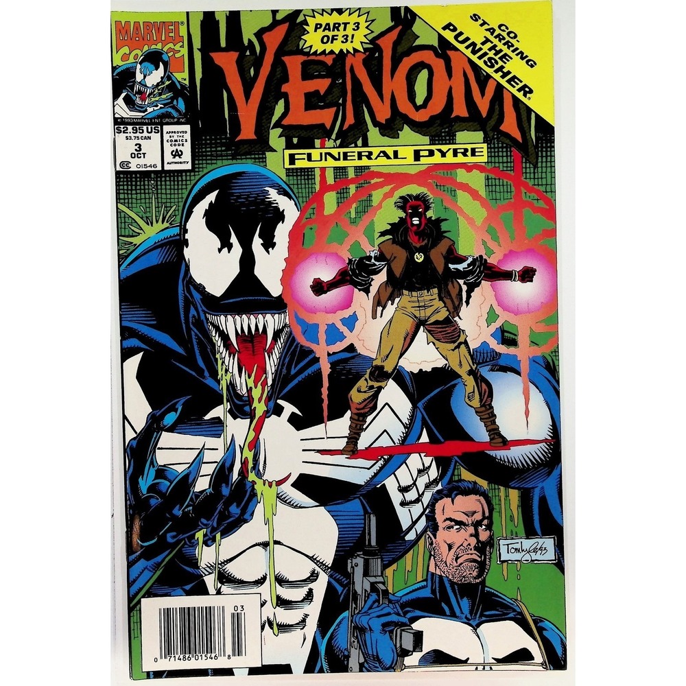 Venom Funeral Pyre #3 Newsstand Punisher Appearance‎ Marvel Comics 1993 NM-